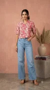K 960 New Colors By Naisha Cotton Printed Crop Shirt
